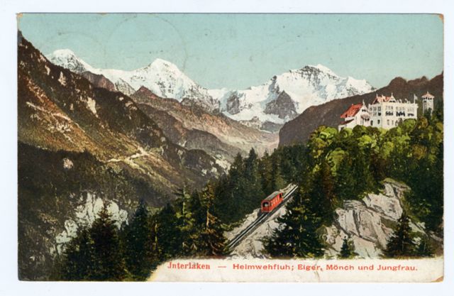 FFC037964 INTERLAKEN..  VEDUTA DELLE MONTAGNE E DELLA FER...