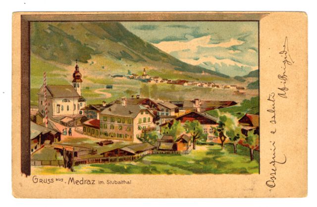FFC041113 GRUSS AUS MEDRAZ IM STUBAITHAL VEDUTA PANORAMICA