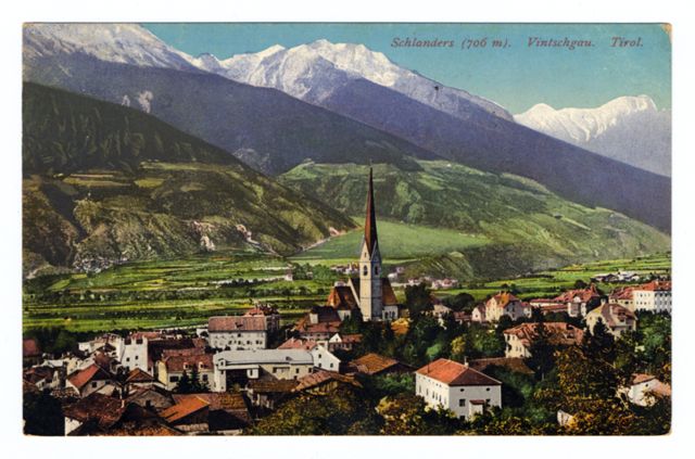 FFC041501 SCHLANDERS (706 M.) VINTSCHGAU TIROL VEDUTA PAN...