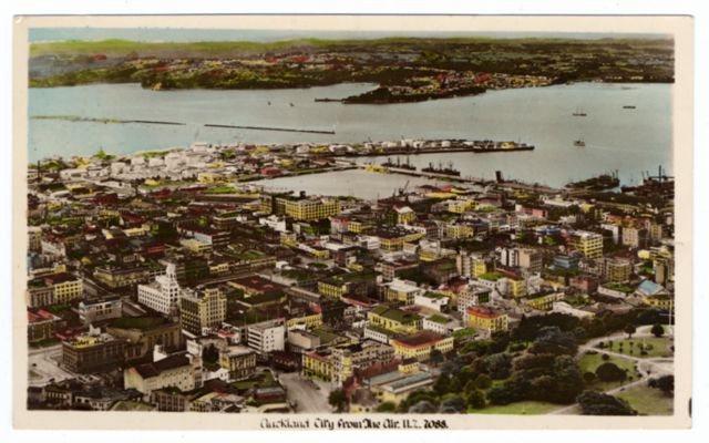 FFC041702 AUCKLAND CITY FROM THE AIR N.Z. VEDUTA AEREA DE...